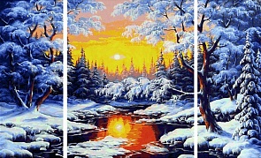 Триптих для раскрашивания по номерам - Зимняя сказка 50 х 80 см. (Schipper, 9260786)